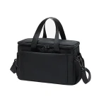 Sac de poussette en tissu synthétique noir design moderne et minimaliste port à l&rsquo;épaule et à la main sac à dos sac suspendu accessoire bébé usage quotidien facile à entretenir