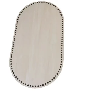 Plancher en bois naturel pour bassinets et paniers de bébé base ovale en bois brut avec trous décoratifs 70x40cm idéal pour artisanat et usage quotidien Plancher en bois naturel pour bassinets et paniers de bébé base ovale en bois brut avec trous décoratifs 70x40cm idéal pour artisanat et usage quotidien
