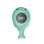 Thermomètre corporel pour bébé design baleine écran numérique matériau ABS usage quotidien sécurité soins bébé vert doux style ludique facile à utiliser made in China