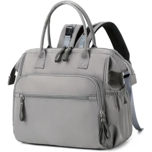 Sac à dos multifonctionnel maman grande capacité étanche design moderne compartiments organisés portage bébé sac à langer gris Sac à dos multifonctionnel maman grande capacité étanche design moderne compartiments organisés portage bébé sac à langer gris