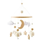 Mobile en bois pour berceau avec nuages et moutons jouet suspendu apaisant pour bébé 012 mois décoration intérieure moderne cadeau bébé