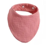Bavoir en Coton Bandana pour Bébé Écharpe de Nourrisson Accessoire Pratique pour 012 Mois Rose Pastel