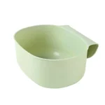 Récipient en plastique vert pastel design moderne bol à rebord cuisine famille usage quotidien minimaliste épuré