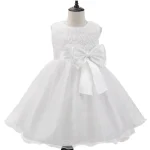 Robe de princesse à fleurs pour fille tenue de fête occasions spéciales coton tulle style romantique robe longue accessoires inclus entretien facile robe élégante pour bébé