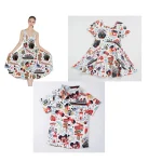 Robe de Croisière Disney en Soie Milksilk Tenue de Famille Été Mère Fille Match Mignon MINISO Qualité Premium