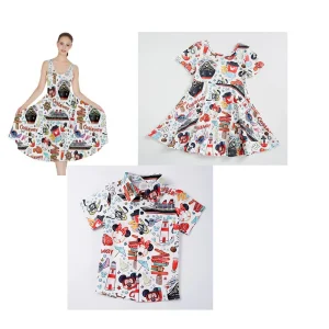 Robe de Croisière Disney en Soie Milksilk Tenue de Famille Été Mère Fille Match Mignon MINISO Qualité Premium