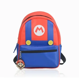 Sac à dos Mario enfants cuir PU sac d&rsquo;école portable anime design ludique pour garçons filles 512 ans