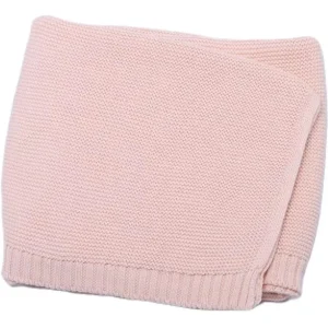 Couverture bébé personnalisée nom enfant couverture tricotée douce respirante rose clair usage pram lit emmaillotage accessoire bébé design simple qualité supérieure