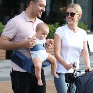 Portebébé ergonomique avec pochette respirante maintien horizontal ajustable pour bébé de 03 ans en coton et polyester facile à entretenir