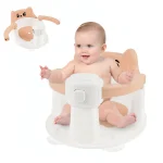 Siège de bain bébé portable confortable avec ventouses antidérapantes et trou de drainage pour 6 à 24 mois