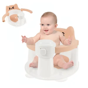Siège de bain bébé portable confortable avec ventouses antidérapantes et trou de drainage pour 6 à 24 mois
