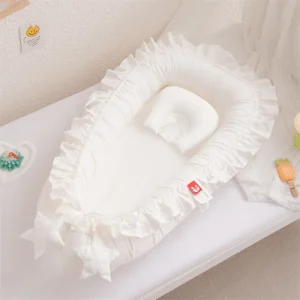 Linge de lit pour berceau bébé en coton doux liner bassinet nouveauné 012 mois hypoallergénique blanc