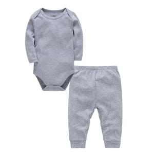 Ensemble vêtements bébé 100% coton body longues manches pantalon uni 2 pièces 012 mois style moderne confortable hypoallergénique idéal quotidien Ensemble vêtements bébé 100% coton body longues manches pantalon uni 2 pièces 012 mois style moderne confortable hypoallergénique idéal quotidien