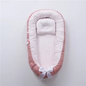 Lit nid portable pour bébé en coton 85x50cm oreiller incl. berceau de voyage doux et sécurisé pour nouveauné style neutre facile à transporter Lit nid portable pour bébé en coton 85x50cm oreiller incl. berceau de voyage doux et sécurisé pour nouveauné style neutre facile à transporter