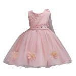 Robe de mariage pour filles en tulle et dentelle style classique princesse longueur genou occasions spéciales enfant