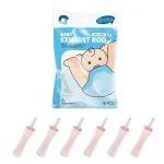 Tiges d&rsquo;évacuation antigaz pour bébé soulagement des coliques accessoire de soins bébé sans BPA 6 pièces rose