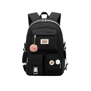 Sac à dos mignon de dessin animé pour collégien, sac à dos de grande capacité pour étudiant 2024, cadeaux de fête – black