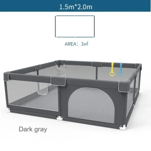 Parc de Jeux pour Bébé 1.5×2.0m Clôture en Maille Gris Foncé 2 Cadeaux en Plastique Sécurité Renforcée Usage Intérieur Extérieur Parc de Jeux pour Bébé 1.5×2.0m Clôture en Maille Gris Foncé 2 Cadeaux en Plastique Sécurité Renforcée Usage Intérieur Extérieur