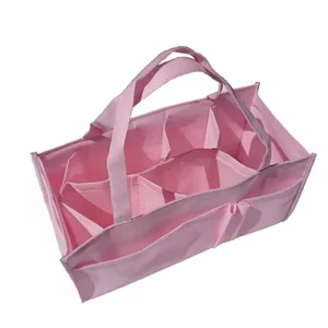Organisateur portable sac fourretout grande capacité sac à main pour couches stockage bouteilles multifonction sac séparé portable nontissé rose