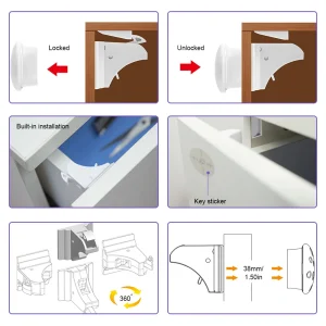 Loquets de sécurité pour enfants serrures magnétiques à l&rsquo;épreuve des bébés pour tiroirs armoires Protection des enfants systèmes de sécurité à l&rsquo;épreuve des enfants pour la maison