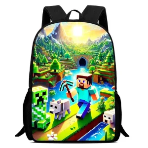Sac à dos école enfants Minecraft Steve design personnalisé sacs durables et légers pour la maternelle style mode garçons filles usage scolaire et loisirs sécurité et confort