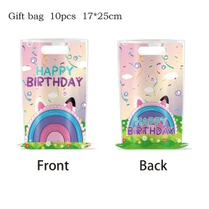 Sac cadeau bébé anniversaire décoration fête enfant arcenciel Happy Birthday style festif pratique pour célébration naissance ou cadeau d&rsquo;anniversaire
