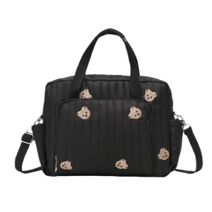 Sac de rangement suspendu universel pour poussette grand volume design ours en peluche pratique et élégant accessoire de voyage bébé
