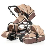 Poussette de Luxe 3 en 1 pour Bébé Landau Portable Multifonctionnel NouveauNé Cheshire Double Face
