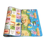 Tapis de jeu en polymère pour bébé jouet éducatif double face motifs colorés plage et lettres idéal pour crèche et domicile durable et facile à nettoyer