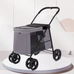 Grand chariot poussette pour animaux de compagnie 4 roues confortable et sécuritaire pour chiens et chats