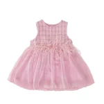 Robe élégante pour nouveauné fille robe à carreaux hiver anniversaire tissu doux design moderne qualité premium occasion spéciale tulle plumes style raffiné confort bébé