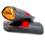 Couverture de guidon moto imperméable PU gants parebrise coupevent poignée chaude batterie d&rsquo;hiver sans réfléchissant  Noir
