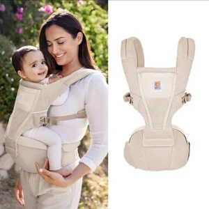 Portebébé ergonomique confortable pour nouveauné design moderne matelassé respirant beige facile à utiliser portage sécurisé bébé