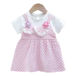 Robe princesse manches courtes nouveauné fille floral mignon été robe occasion spéciale bébé fille collection Charme et Douceur