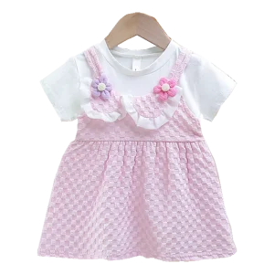 Robe princesse manches courtes nouveauné fille floral mignon été robe occasion spéciale bébé fille collection Charme et Douceur