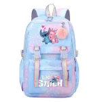 Sac à dos enfant Disney Lilo & Stitch personnages animés sac école fille garçon polyester ajustable poches zippées pompon fourrure 713 ans