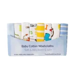 Lavettes en coton pour bébé 8 pièces motifs animaux doux et absorbant idéal pour toilette et soins