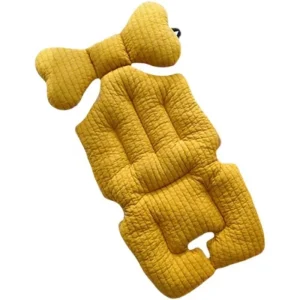 Matelas de chariot pour bébé, tapis en coton, accessoires de landau pour enfants, doublure de poussette pour siège de voiture de bébé, coussin multicolore – Yellow