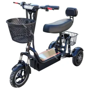 Trikette électrique pliable pour adulte et enfant design moderne 3 roues panier intégré mobilité urbaine facile et sécurisée