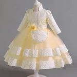 Robe princesse élégante pour fille robe mariage occasion spéciale 410 ans style princesse tissu coton accessoires inclus