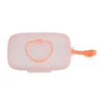 Conteneur rangement bébé portable mallette réutilisable boîte de rangement compacte conteneur pour lingettes masques snacks voyage bébé style moderne couleur rose pâle