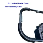 Housse de protection poignée poussette Uppababy Vista V1/V2 cuir synthétique PU noir élégant facile à installer confortable durabilité