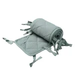 Protecteur de lit en coton épais Parechocs pour berceau Coussin de sécurité bébé Décoration nursery Anticollision Doux et durable 120cm x 15cm Vert Accessoires bébé