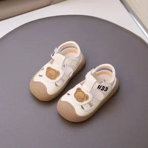 Sandales bébé respirantes antiglisse semelle douce confortables sandales été plage enfants 46 ans ursidés design mignon