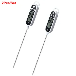Thermomètre numérique pour aliments Digital Food Thermometer Viande BBQ Stainless Steel Pack de 2 Accuracy Easy to Use Modern Design Cuisson Thermomètre numérique pour aliments Digital Food Thermometer Viande BBQ Stainless Steel Pack de 2 Accuracy Easy to Use Modern Design Cuisson