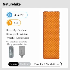 Matelas gonflable camping Naturehike R 5.8 confort thermique portabilité randonnée piquenique extérieur