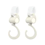 Crochets de suspension rotatifs 360° en plastique blanc pour organisation domestique poussettes et caddies  Accessoires bébé