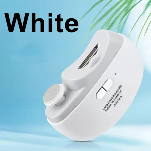 Coupeongles électrique multifonctionnel lumière intégrée sécurisé pour bébé et adulte rechargeable blanc