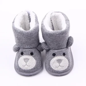 Bottes en coton pour nouveauné ours mignon chaussures chaudes intérieur hiver unisexe bébé fille garçon Bottes en coton pour nouveauné ours mignon chaussures chaudes intérieur hiver unisexe bébé fille garçon