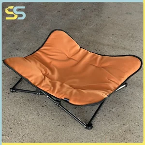 Fauteuil camping pliable portable lit extérieur tapis accessoires fournilles produits meubles camping chats chiens  Orange